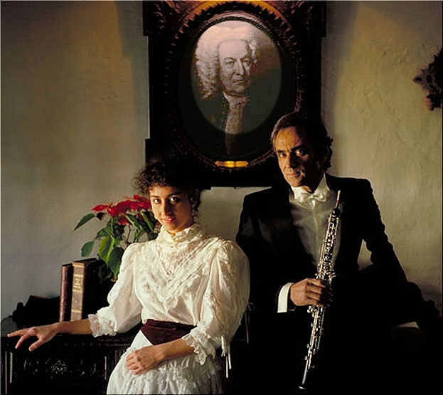           Pilar Cabrera  &  George Angelescu 
performing music for Organ and Oboe in Marbella
            Photograph by Michael Reckling